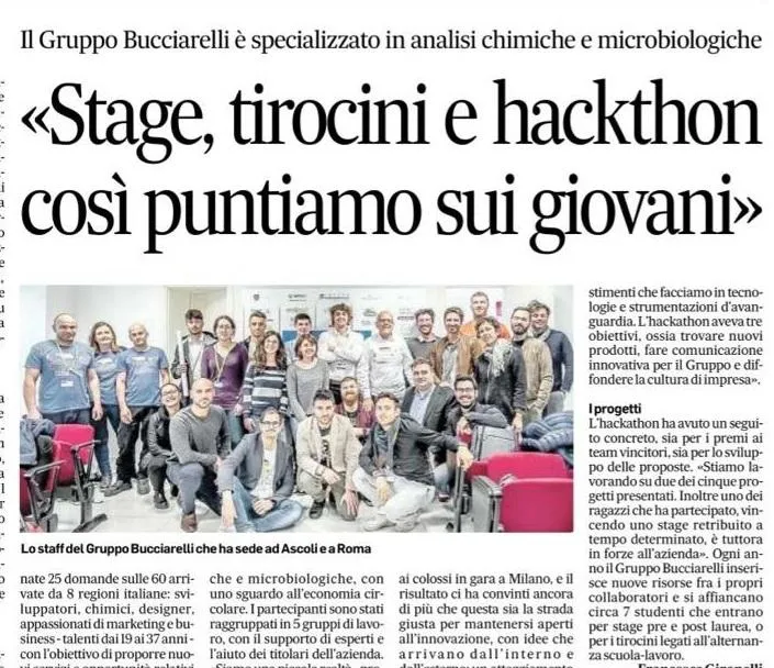 Corriere Adriatico - 17/12/2020 - “Stage, tirocini e hackathon, così puntiamo sui giovani”