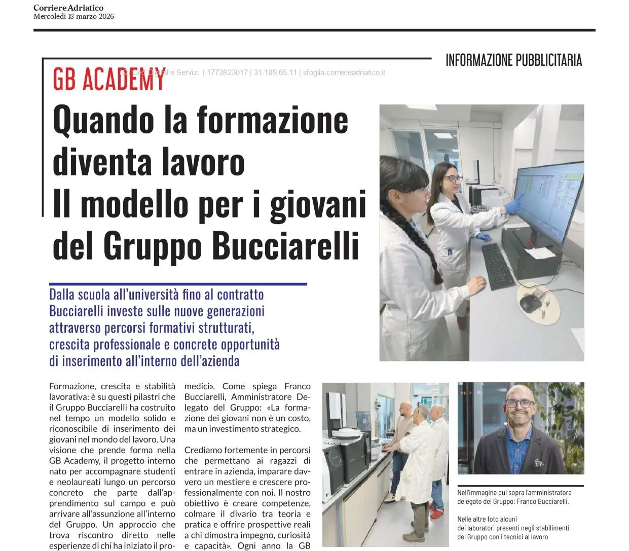 Il Talento al Centro: Il Gruppo Bucciarelli sul Corriere Adriatico